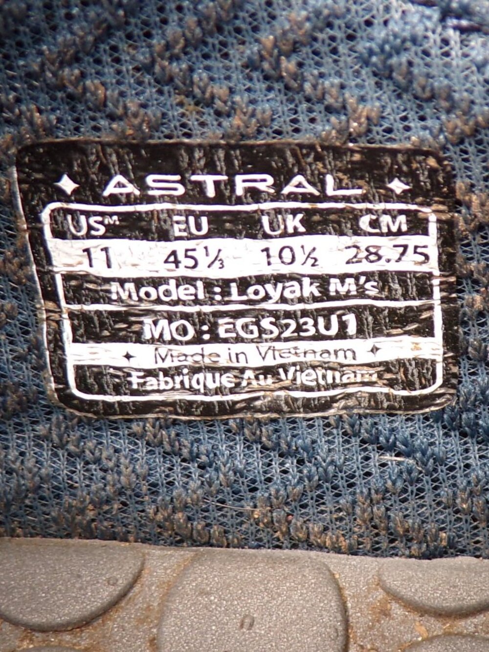 Astral Loyak Water Shoes Mens 11 Navy Blue Athletic Sneakers Barefoot Style - Picture 11 of 11
